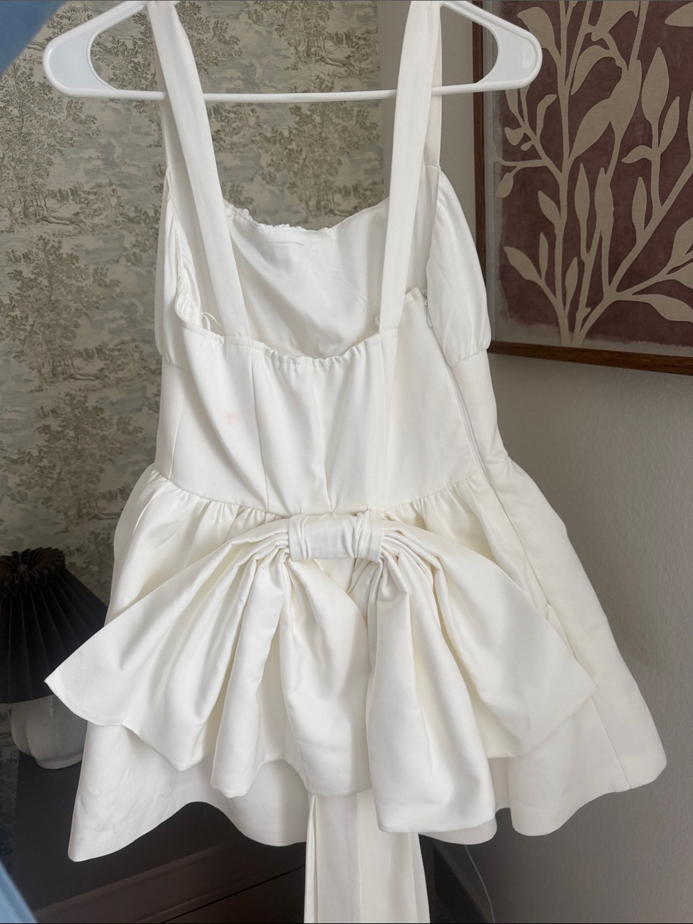 Princess Polly White Tiered Mini Wedding Dress with Train - Picture 4 of 4